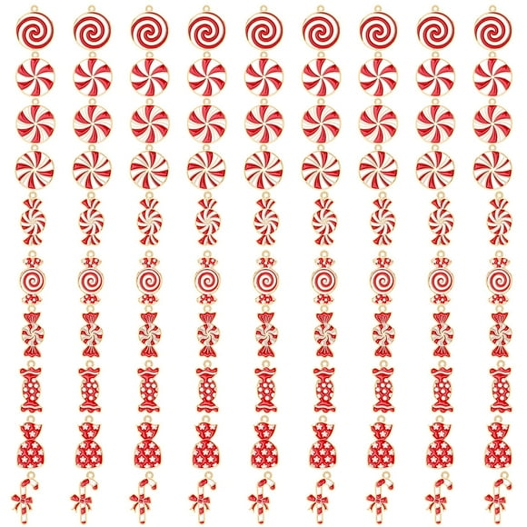 90 unidades de colgantes de caramelos navideños de SANNIX para hacer joyas