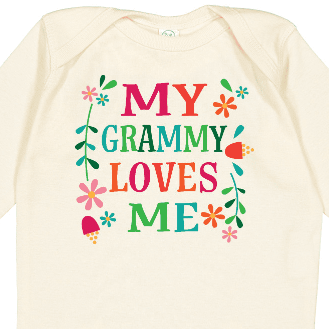 Inktastic My Grammy Loves Me Girls Apparel Girls Long Sleeve Baby Bodysuit