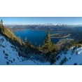 thumbnail image 2 of Zwick, Martin 18x12 White Modern Wood Framed Museum Art Print Titled - The view from Mt-Fahrenberg-Kopf towards lake Walchensee and Karwendel mountain range during winter, 2 of 4