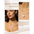 thumbnail image 5 of KeyStyle Heart Necklace for Women Personalized Locket Necklaces that Holds Pictures 18K White Gold Plated, 5 of 11