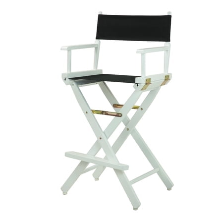 Casual Home Director'S Chair White Frame/Black Canvas 30"" - Bar Height