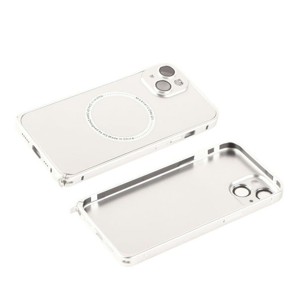 Funda magnética para teléfono IOS 14, protección de 360 grados, resistente a los arañazos, funda profesional para teléfono, color plateado