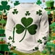 thumbnail image 1 of Ceisia Men's St. Patrick's Day Large Clover Print Waffle Knit Long Sleeve Crew Neck Casual Top Beige M Gifts, 1 of 7