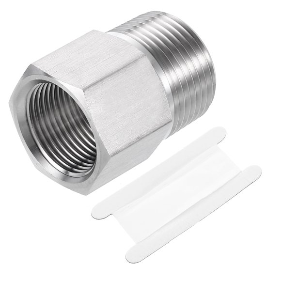 Pipe Fitting Reducing Adapter, 3/4" NPT x M22 Reducer Connector, Silver
