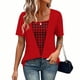 thumbnail image 2 of Camisas Y Tops de Verano de Mujer Moda Casual Cuello Redondo Camisas de Satén Camisas de Color Sólido para Mujeres, 2 of 5
