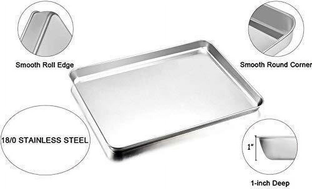 Baking Sheet Cookie Sheet Set of 2, Pure Stainless Steel baking Pan Tray