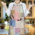 thumbnail image 6 of Pioneer Flower Floral Print Pattern Apron-Garden Aprons for Women with Pockets-Cotton Linen Waterproof Kitchen Cooking Gardening Aprons Adjustable for Kitchen,Cooking,BBQ and Salon 33x27 Inch, 6 of 7
