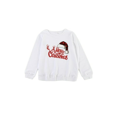 

MERSARIPHY Christmas Pajamas for Family Matching Family Christmas Sweatshirts Long Sleeve Hat Print Tops
