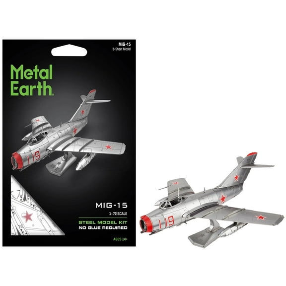Model Kit Mikoyan-Gurevich MiG-15 Fighter Aircraft "Korean War" Soviet Air Force 1/72 Steel Model by Metal Earth
