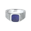 thumbnail image 2 of KUZZOI Men's Classic Gemstone Square Sodalith Signet Ring 925 Silver Size 7-11, 2 of 7