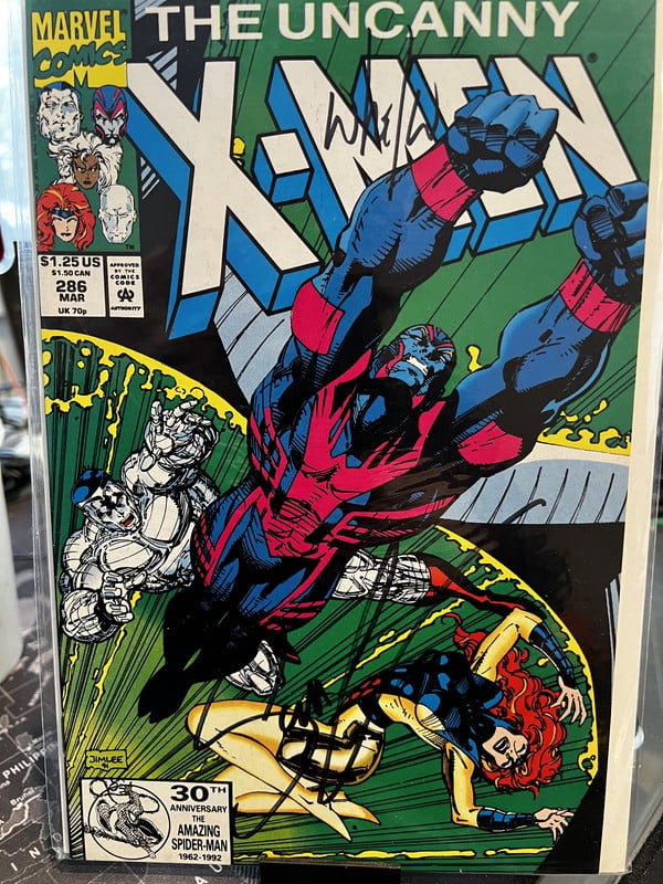 Uncanny X-Men #286 Signed Scott Lobdell and Whilce Portacio