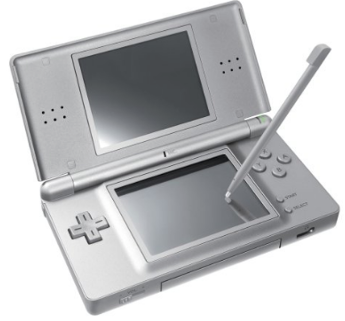 Authentic Nintendo DS Lite Metallic Silver Gray with Stylus and Charger  100% OEM Walmart Canada