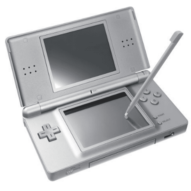 Authentic Nintendo DS Lite Metallic Silver with Stylus and Charger - 100% OEM -