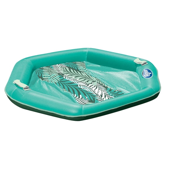 Aqua Supreme Multi-Position Hex Pool Chair Float, Heavy Duty, Teal Fern