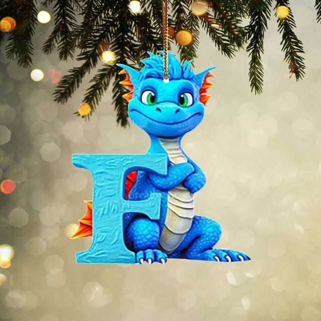 Fiudx Adornos Navideños de 26 Letras, Diseño Personalizado Diy, Material Acrílico Resistente, Colores Brillantes, Decoración Versátil para El Árbol, Decoración para Fiestas En Casa o En La Oficina, T