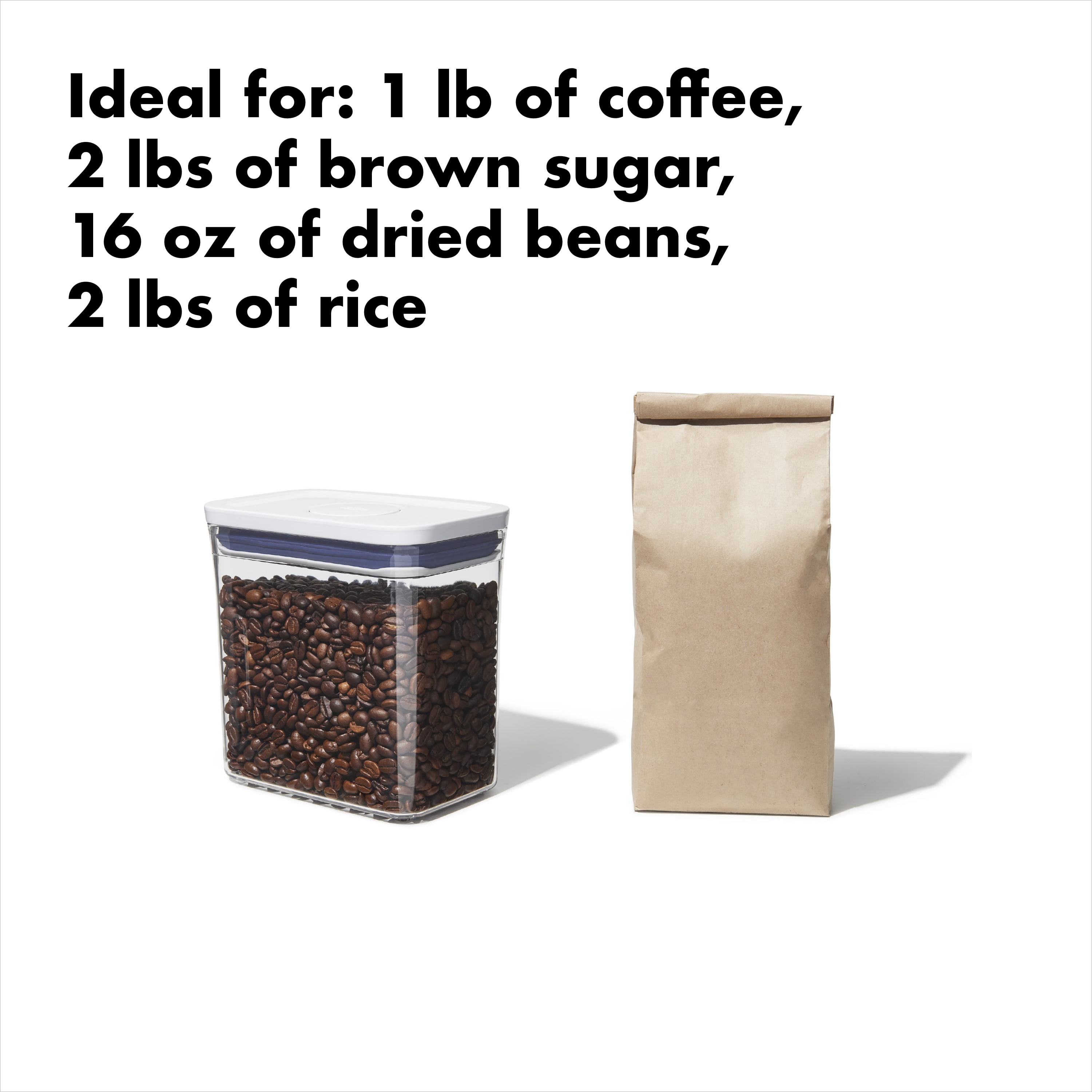 (2 pack) OXO POP Container 1.7-Qt Short Rectangle Food Storage Container, White