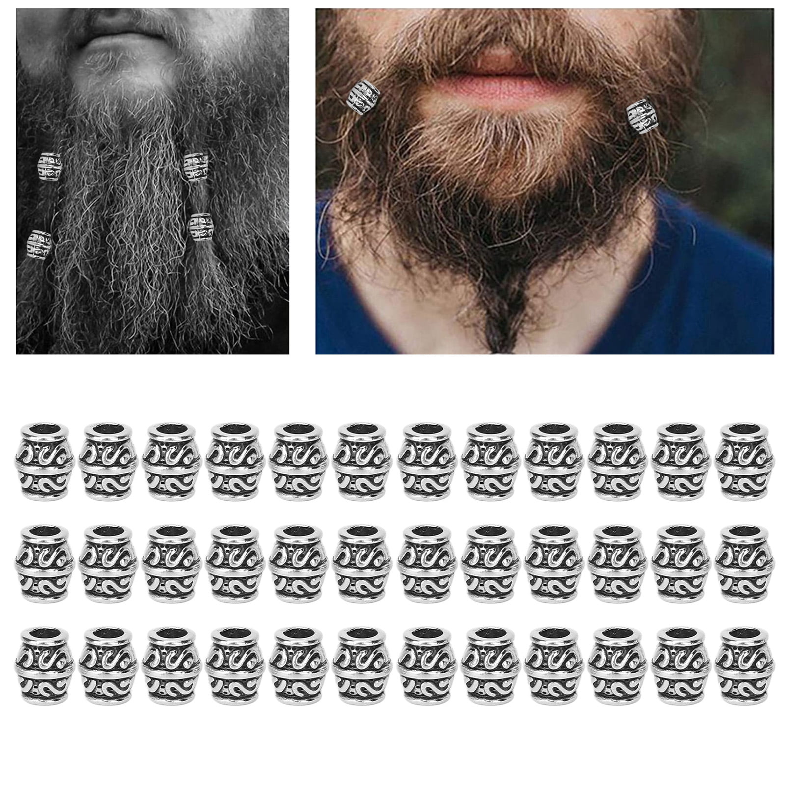 Perles de Barbe, Rétro 30 Pcs Cadeau Parfait Perles de Dreadlocks