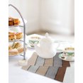 thumbnail image 4 of Brown Wooden Kitchen Dish Towels for Drying Dishes Set of 2, Grey Stripe Gradient Country Rustic Grain Waffle Weave Microfiber Hand Tea Bathroom Towels Quick Dry & Absorbent Towel 12x12, 4 of 7