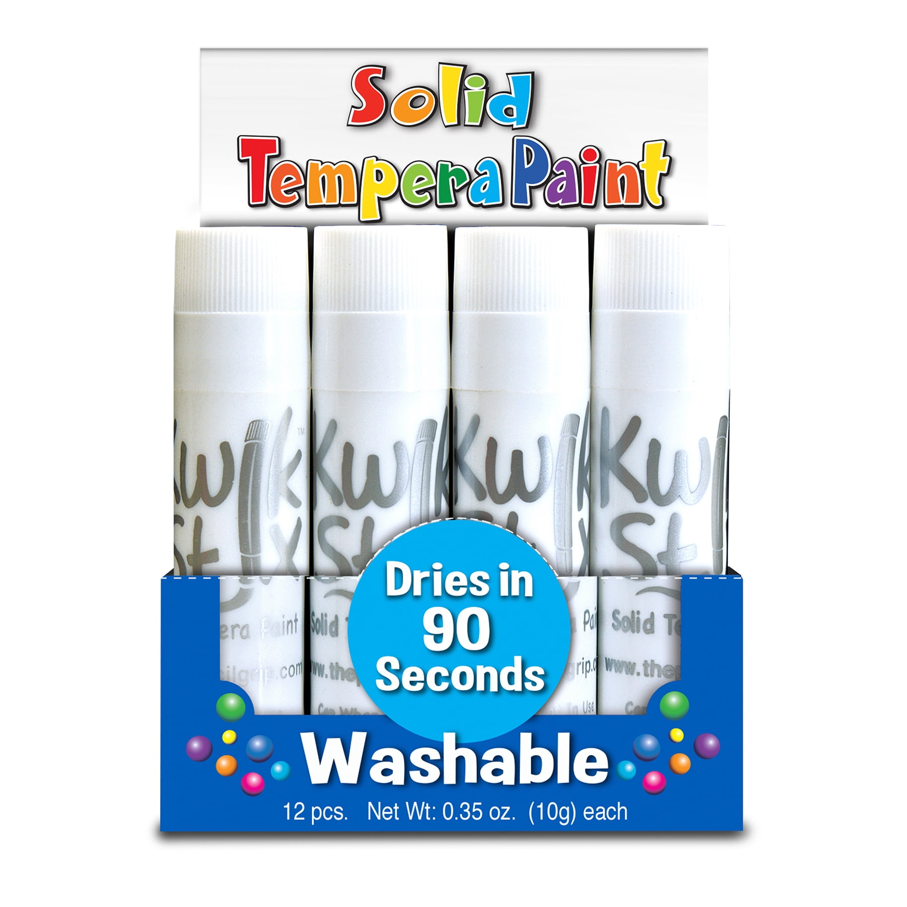 Kwik Stix Tempera Paint Sticks, Single Color Pack, White, 12 per Pack, 2 Packs