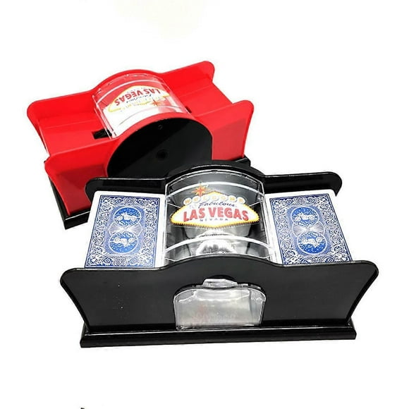 Manual Card Shuffler Poker Shuffle Machine Cards Holder Easy Hand Cranked System Card Shuffler Red