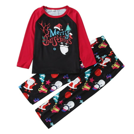 

Nomeni Merry Christmas Snowman Print Splice Long Sleeve Tops And Pants 2PC Set Outfirs Family Matching Pajamas Sleepwear Clothes