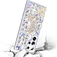 thumbnail image 6 of Compatible with Samsung Galaxy S23 Ultra Bling Diamond Case Luxury Glitter Shiny Sparkly 3D Butterfly Flower Crystal Rhinestones Phone Case for Women Girly Slim Shockproof Phone Cover, Silver, 6 of 12