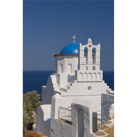 Posterazzi The Blue Domed Church of Panayia Poulati - Sifnos Cyclades Greek Islands Greece Poster Print
