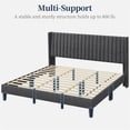 thumbnail image 4 of Yaheetech Upholstered Platform Bed Frame with Channel Tufted Headboard, King, Dark Gray, 4 of 6