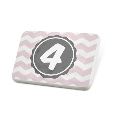 Porcelein Pin Monogram 4 Pink Grey Chevron Lapel Badge – NEONBLOND