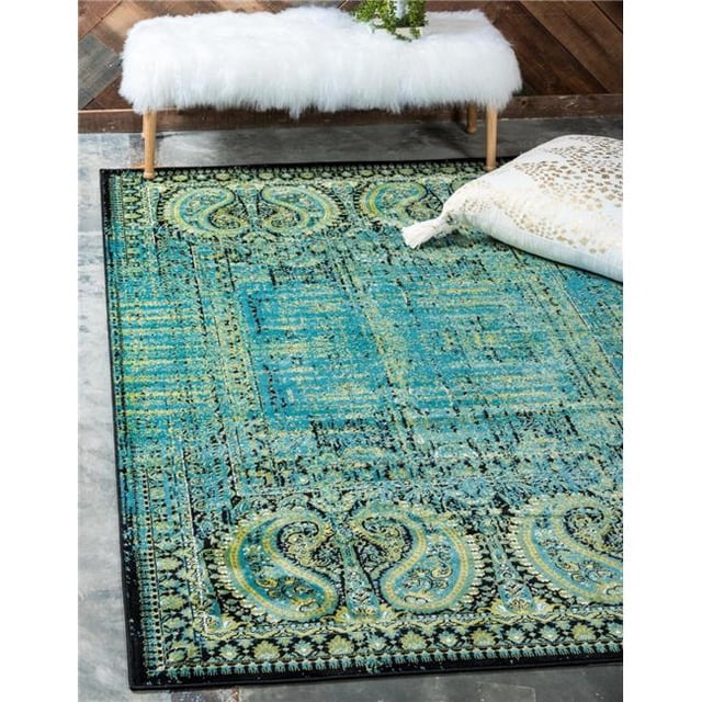 Unique Loom 3134944 7 x 10 ft. Imperial Anatolla Rectangular Rug, Aquamarine