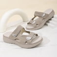 thumbnail image 6 of Wensltd Comfortable Wedge Sandals Women Summer Soft Soled Solid Color Casual Outdoor Beach Walking Comfort Slippers Beige, 6 of 7