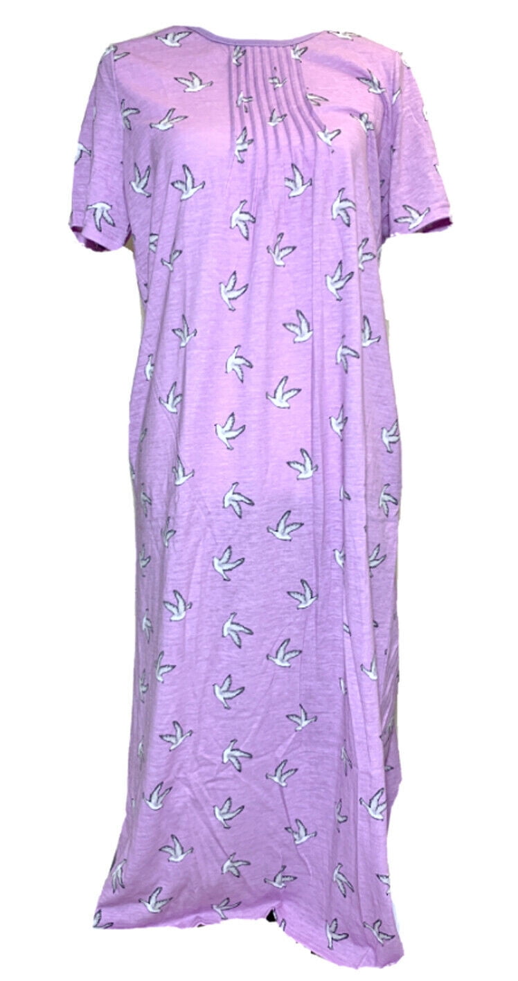 Claudel Women's Rippled Adaptive Sleepwear Nightgown (Orchid Flight, S