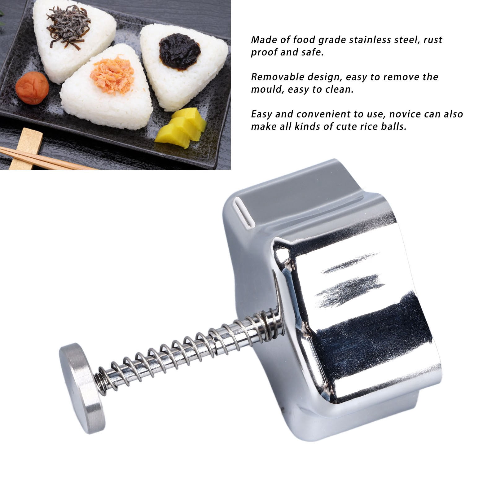 Moule à Boule De Riz Onigiri En Acier Inoxydable 304 - Kit Fabrication Sushi Maison - Facile à Nettoyer - 7