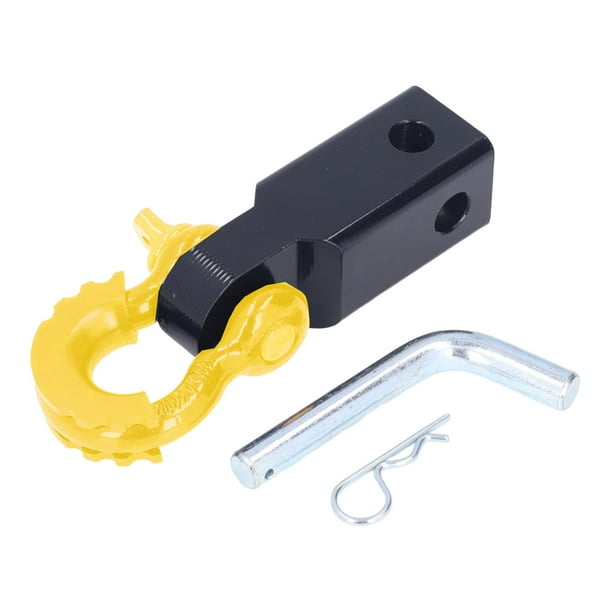 Grillete Receptor de enganche Kits de remolque Accesorios Acero Fácil de usar Bloque duradero Conector portátil de repuesto con pasador de enganche Amarillo negro