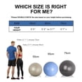 thumbnail image 2 of Athletic Works 55cm Exercise Yoga Ball, Anti Burst Free Air Pump for Gym Workout, 2 of 7
