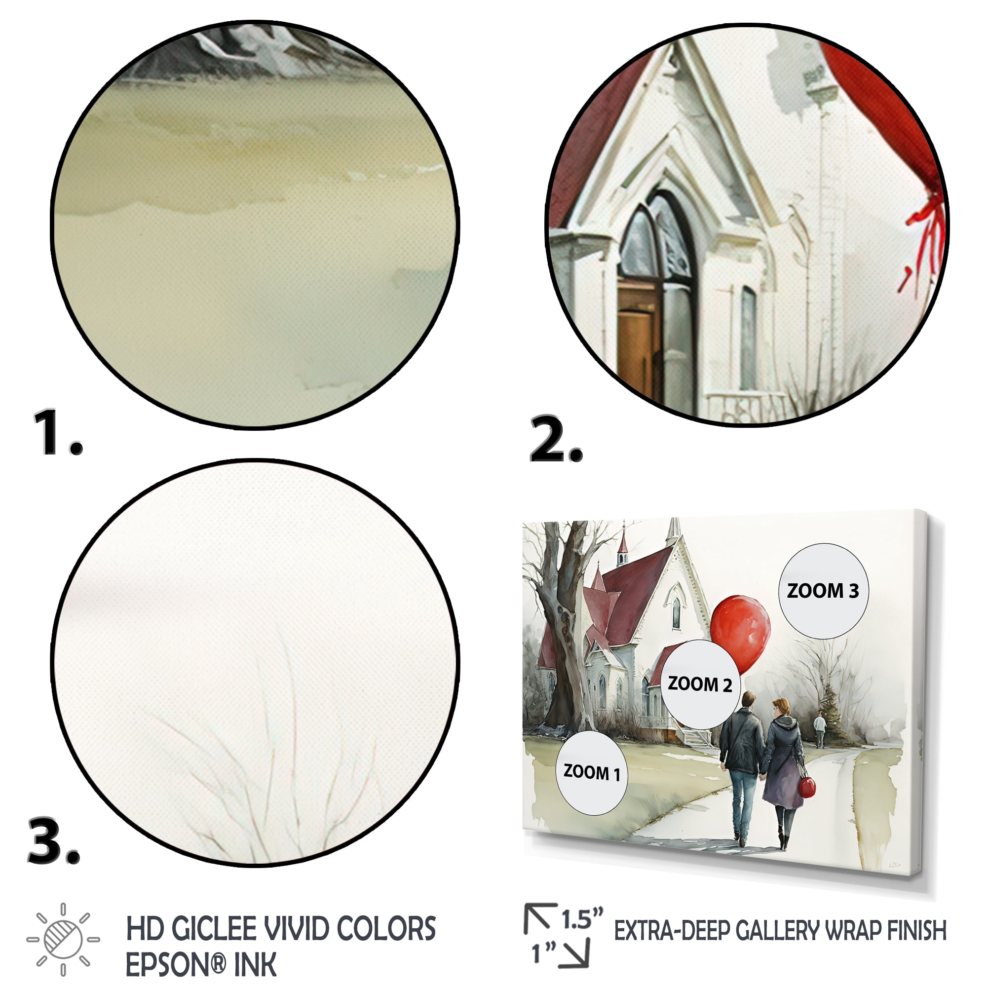 Designart Couple In Love Going To The Church II Canvas Wall Art