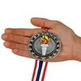 thumbnail image 4 of Hodges Badge Award Medals - Gold, Silver & Bronze Victory Torch RS Award Medals with Neck Ribbons - 3 Pack, 4 of 7