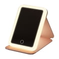 thumbnail image 2 of Travel Makeup Mirror with Light, Lighted Makeup Mirror 5.43*7.95 Inch Tabletop Vanity Mirror with Lights, Rechargeable Desktop LED Cosmetic Mirror with 90° Rotatable Stand, Dimmable Lighting, 2 of 9