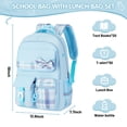 thumbnail image 5 of Gynky School Backpack School Bookbag for Middle School Students Book Bag for Elementary Primary Kawaii Backpack，Blue, 5 of 9