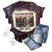 2X Halloween Town and Chill Bleached T-Shirt