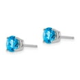 thumbnail image 2 of Primal Gold 14 Karat White Gold 6mm Blue Topaz Checker Earrings, 2 of 4