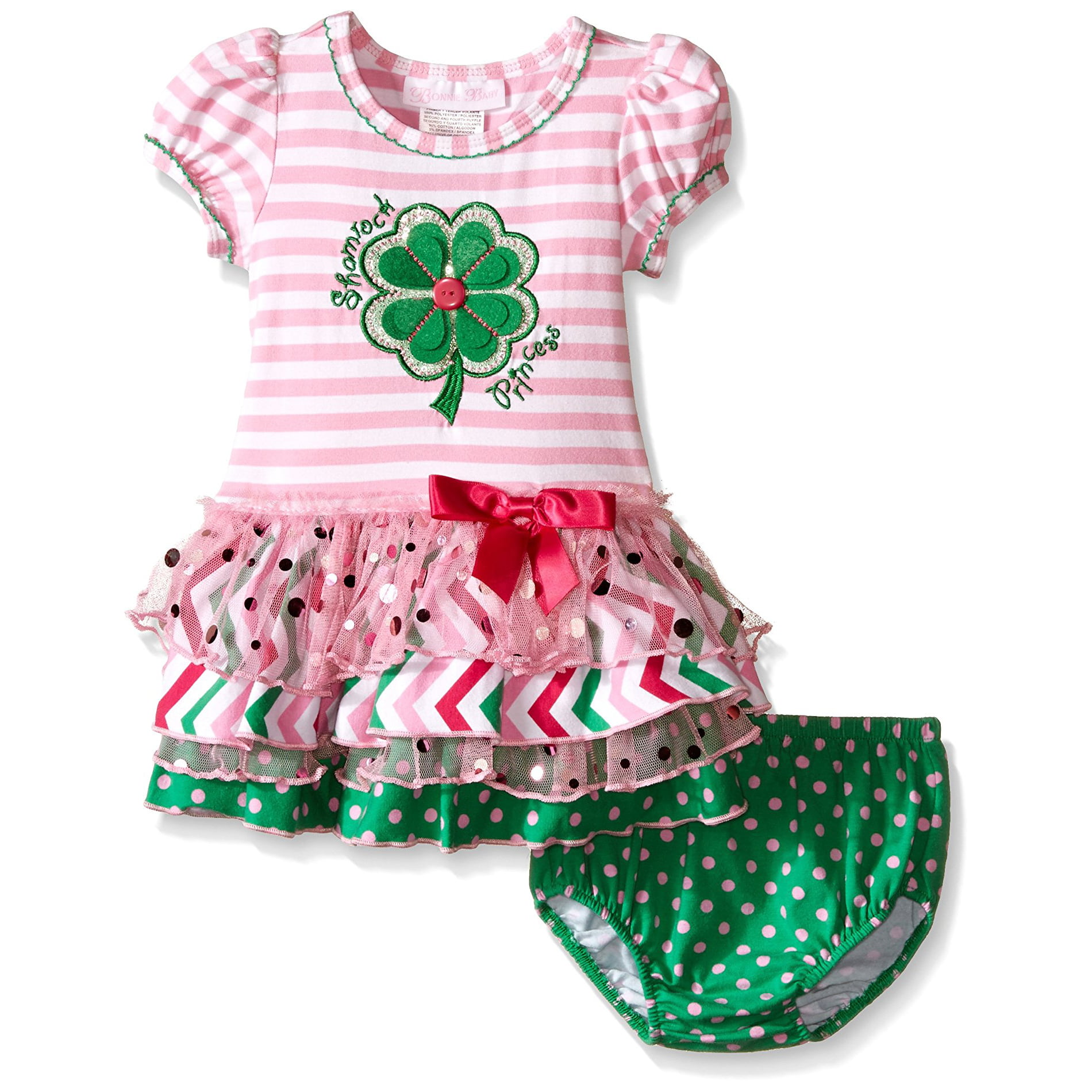 Bonnie Baby Baby Girls Stripe Knit To Multi Tiered Skirt