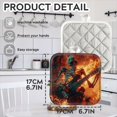 thumbnail image 2 of Heat Resistant Hot Pads 4 pack Skeletal Figure Playing Electric Guitar Surrounded By Flames Square Pot Holder for Kitchen Cooking oven And BBQ grill with Hanging Loop Potholder machine washable, 2 of 5