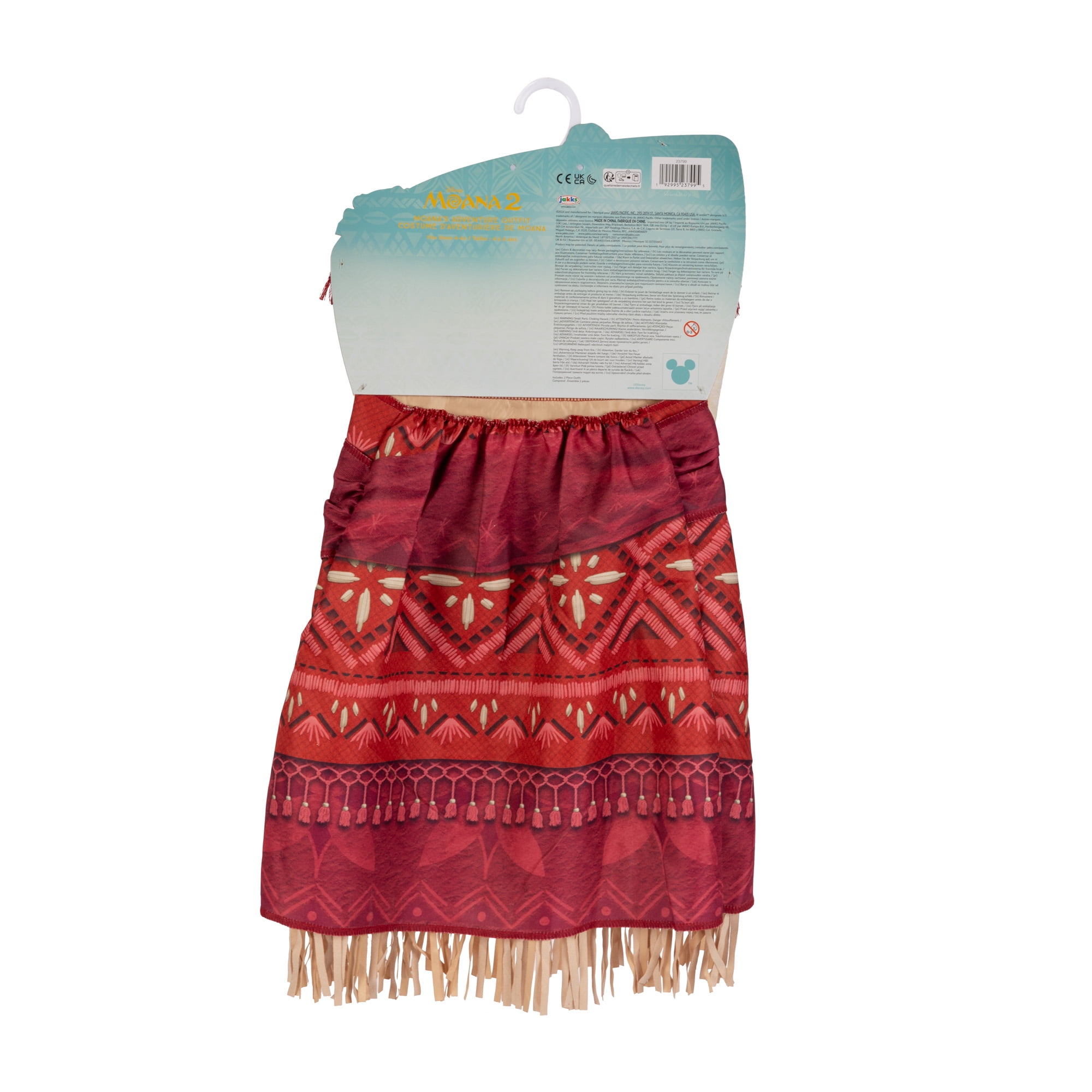 Disney's Moana 2 All New Adventure Play Outfit Includes Top and Skirt Fits Children Size 4-6X