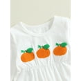 thumbnail image 6 of Gzhioc Infant Baby Girl Halloween Romper 0 3 6 12 18 Months Pumpkin Embroidered Long Sleeve Full Length Bodysuit Cute Fall Clothes, 6 of 9