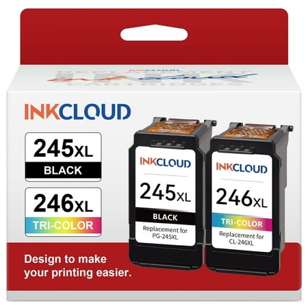 245XL Ink Cartridges for canon ink 245 and 246 PG-245XL CL-246XL for Canon Pixma MX492 MX490 MG3022 MG2920 MG2522 TS202 MG2420 MG2520 MG2922 IP2820 Printer Ink (1 Black,1 Tri-Color)