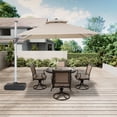 thumbnail image 3 of 10 ft. Octagon Cantilever Patio Umbrellas Adjustable 5 Angle Outdoor Umbrella Beige Square with base, 3 of 6