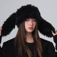 thumbnail image 1 of YAOBAMM Elastic Solid Color Hat Ladies Winter Hat Long Rabbit Ear Hat Fluffy Cozy Thick Plush Warm Windproof Ear Protection Pure Color Lightweight Unisex Party, 1 of 7