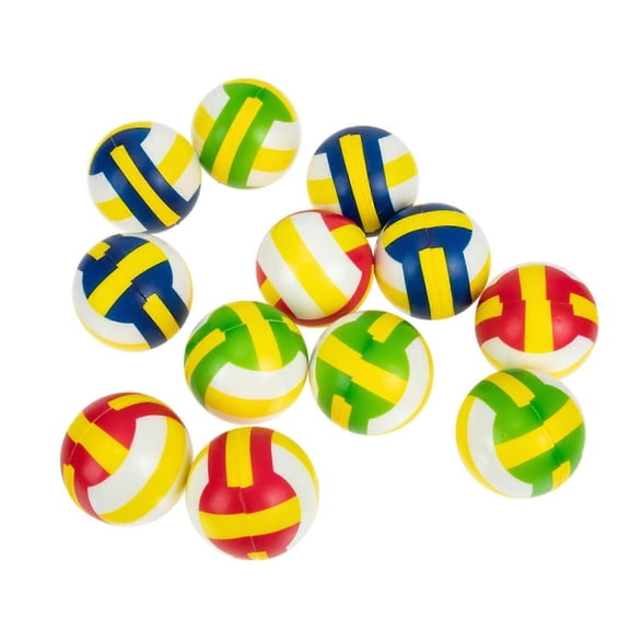 Set of 12 Volleyball Stress Balls, PU Foam Stress Relief Squeeze Balls, Ideal for Office, School, Party Favors and Anxiety Relief