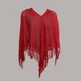 thumbnail image 5 of Baberdicy Shawls and Wraps Women's Four Seasons Casual Shawl Knitted Geometric Tassel Decoration Multi Purpose Shawl Scarf Wraps for Women Red, 5 of 5